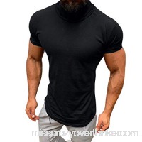 MISYAA White T Shirts for Men Turtleneck Short Sleeve Tank Top Breathable Sport Muscle Tee Activewear Gifts Mens Tops Black B07PDVZW9X